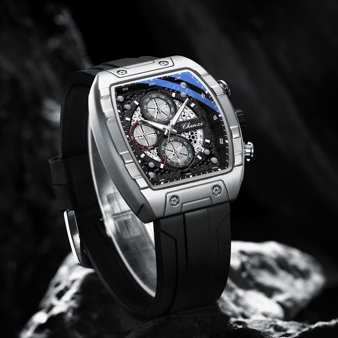 Chenxi Square Skeleton Chronograph